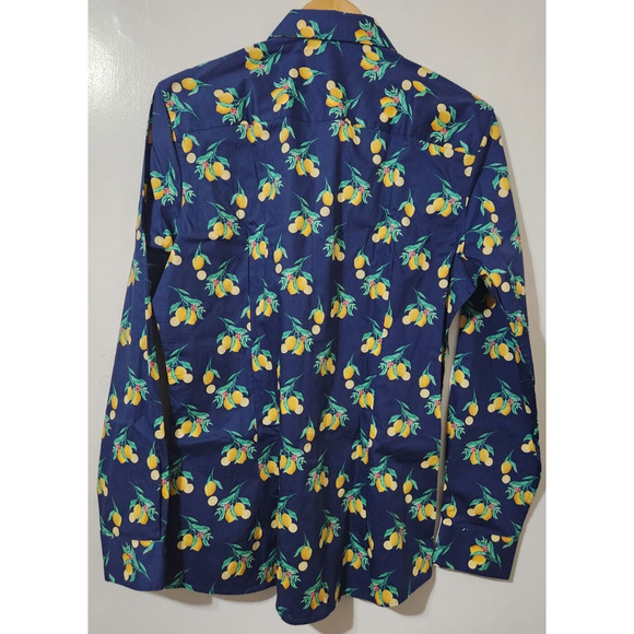 Bar III Mens 15-15.5 Slim Fit Stretch Long Sleeve Casual Button-Up Lemon AOP NWT - Picture 5 of 5